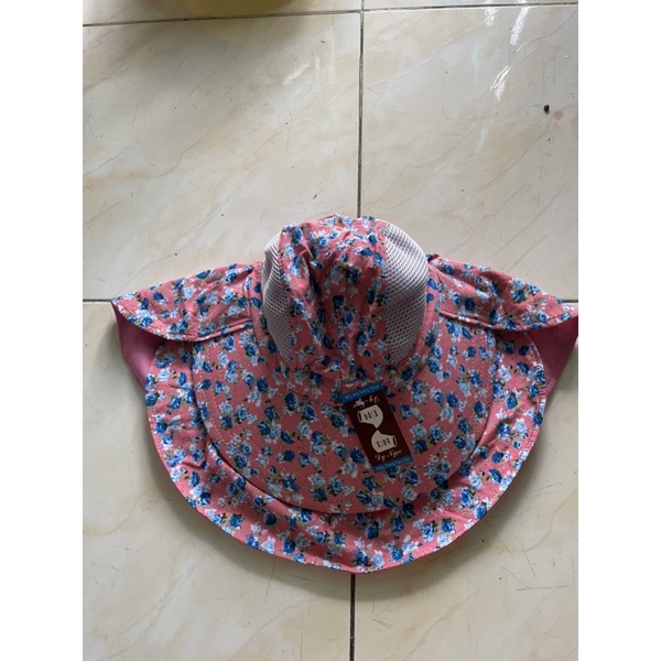Nón khẩu trang chống nắng 98% KT013 (vành to, yếm bông)