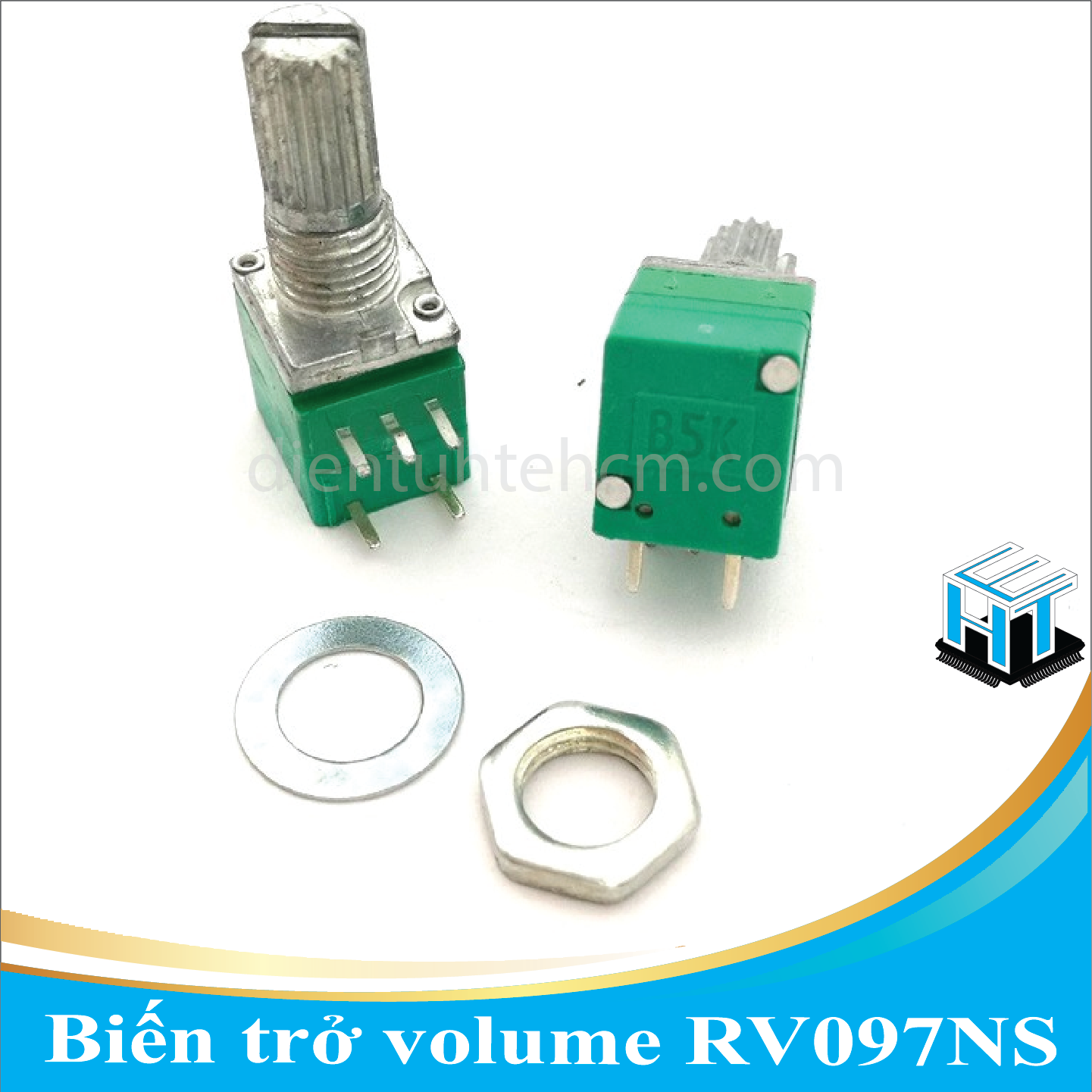 Biến trở volume 8 chân / Chiết áp RV097NS đôi 8 chân có công tắc