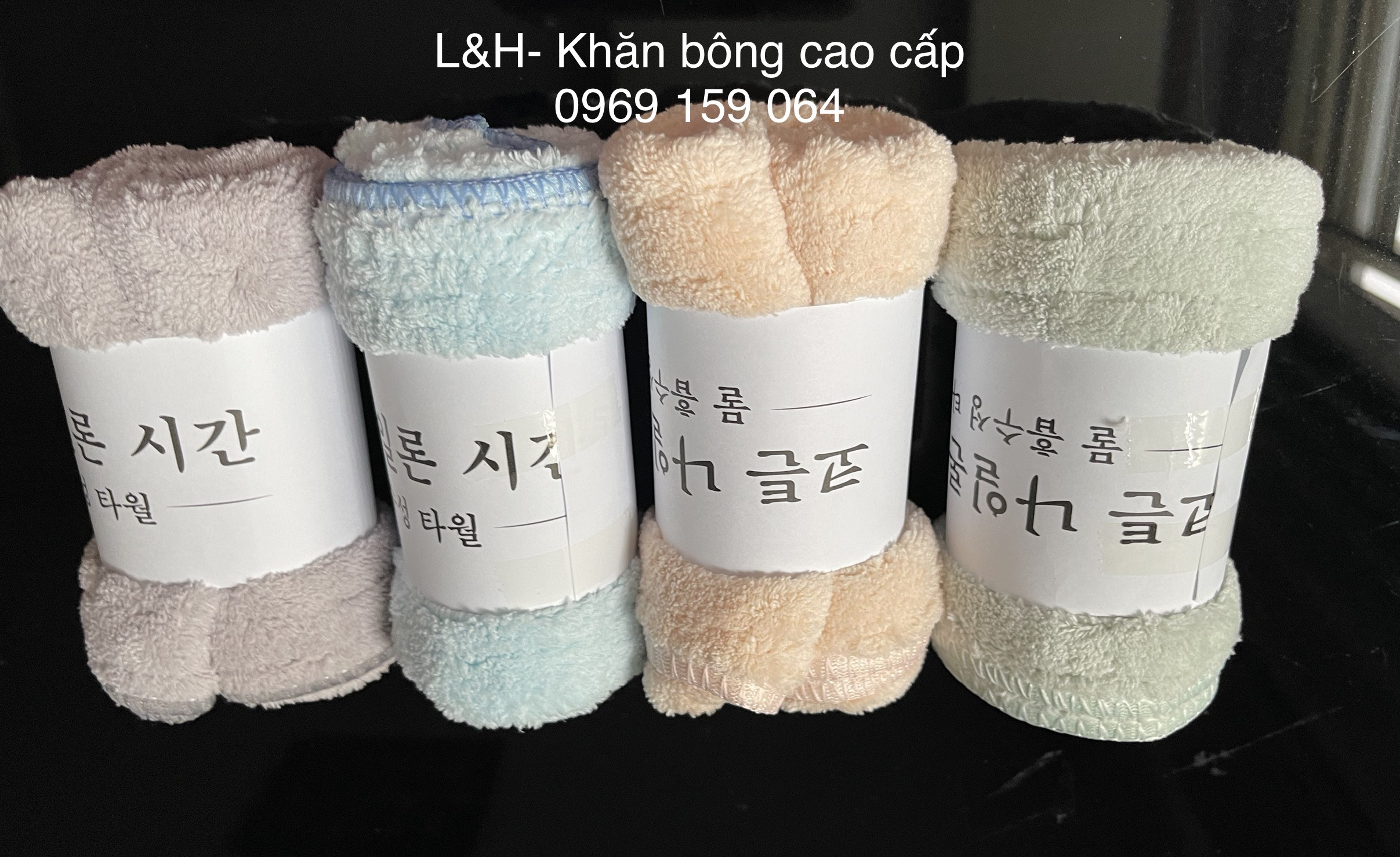 Khăn mặt lông cừu cao cấp,Trơn, KT 30x50cm