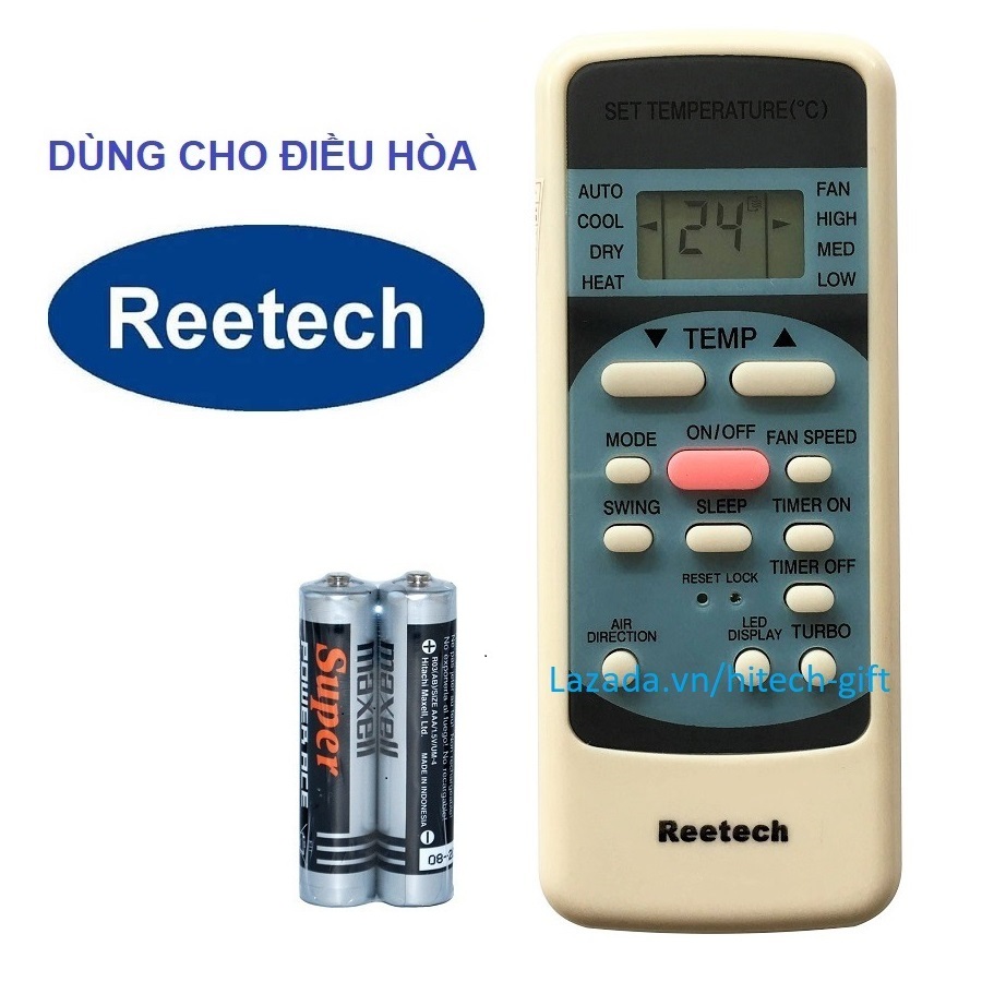 Remote điều khiển máy lạnh reetech điều hòa r51m/e kèm pin