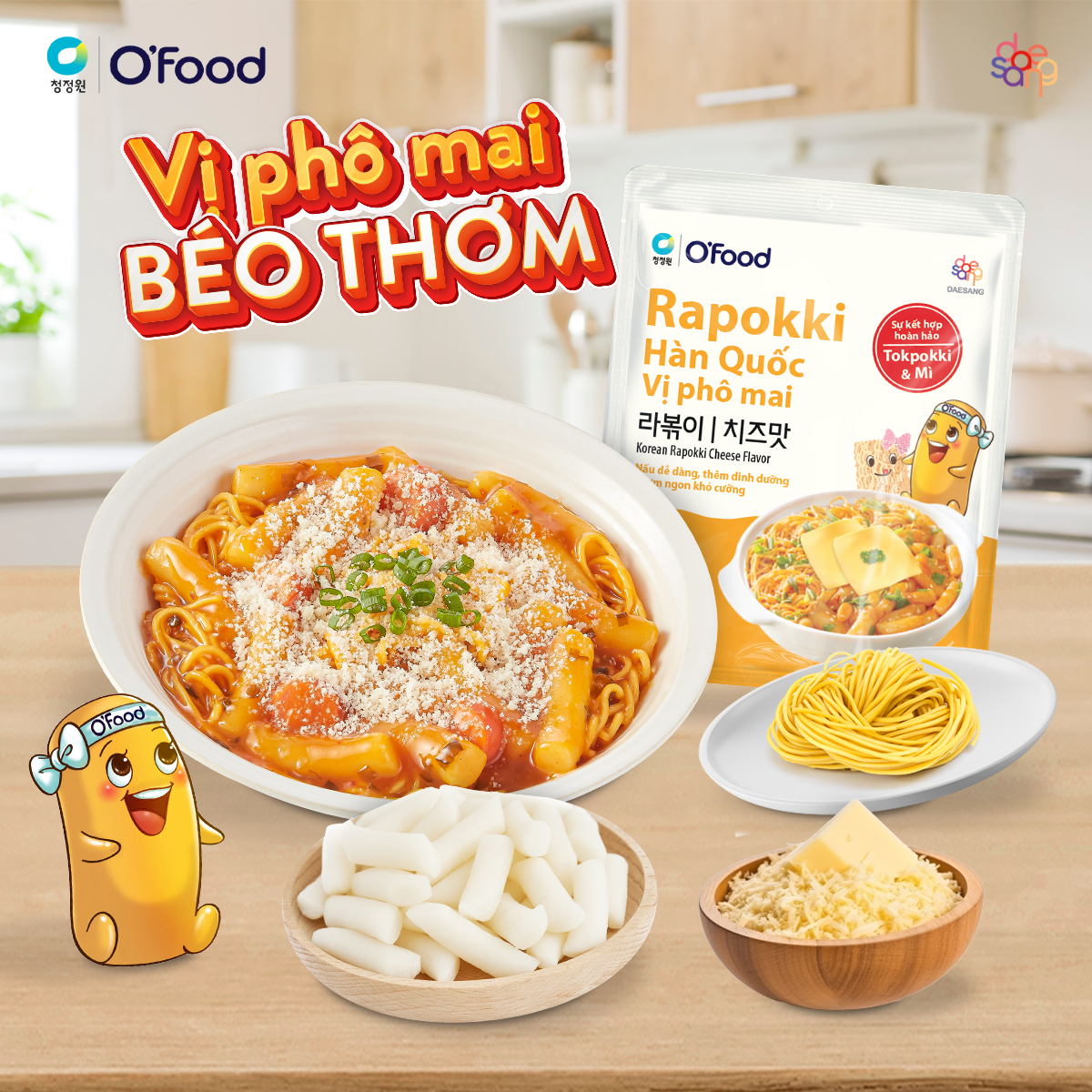 Rapokki Hàn Quốc O'food gói 146g, sự kết hợp của ramen và tokbokki 2 vị - Hình ảnh 4