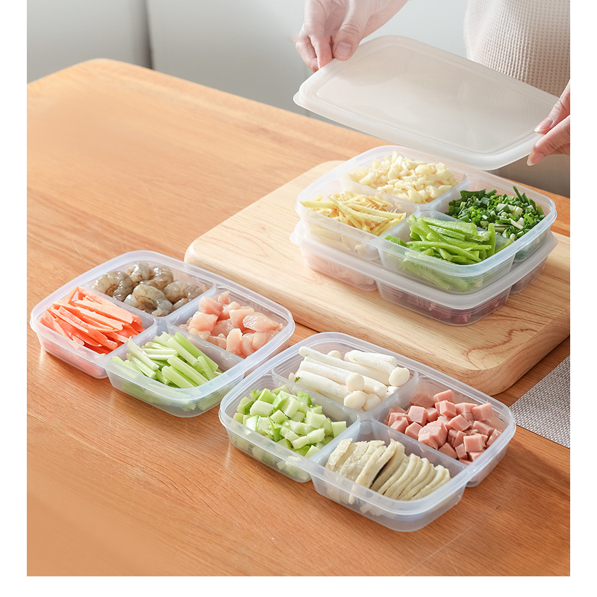 Hộp Nhựa Đựng Thực Phẩm Chia 4 Ngăn Tiện Lợi An Toàn