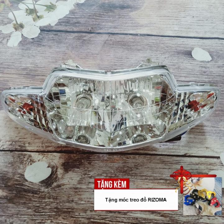 [TẶNG KÈM MÓC TREO ĐỒ RIZOMA]Đầu đèn pha xe WAVE 2 bóng tròn cực sáng - G425