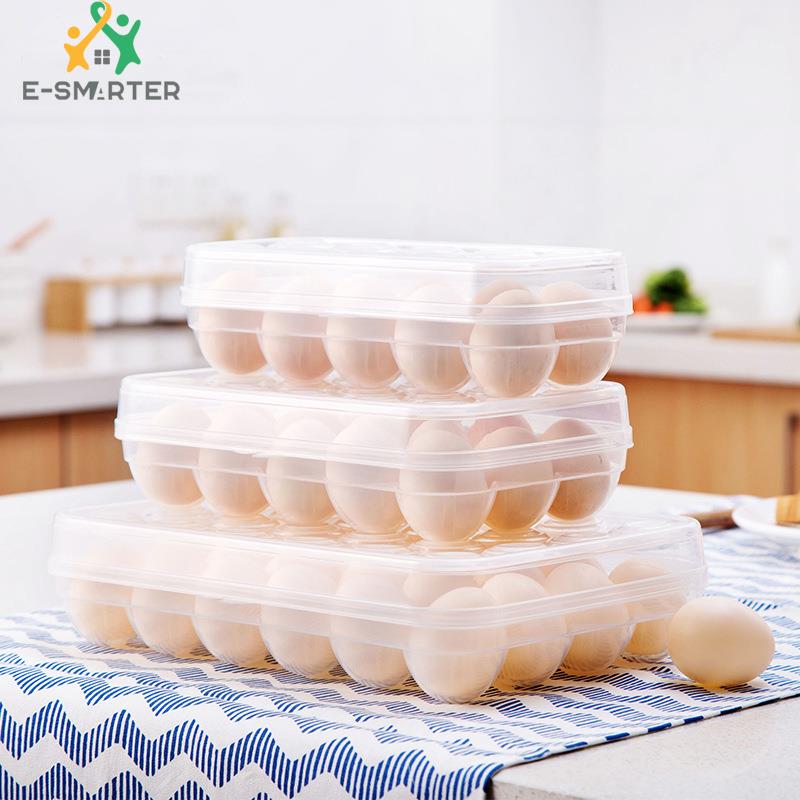INSOUND Kitchen Egg Holder Refrigerator Egg Storage Bin Stackable Egg Dispenser with Lid (No Certification)