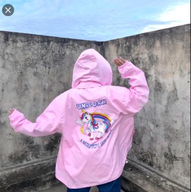 [HCM]Áo khoác dù áo khoác nữ áo khoác dù nam  áo khoác dù form rộng áo khoác dù unisex Unicorn 2 lớp siêu xinh umbrella jacket