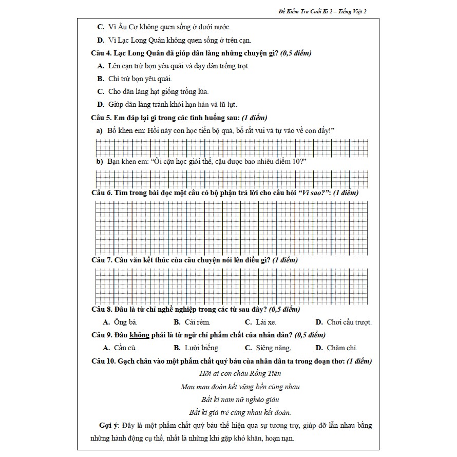 Sách - Đề Kiểm Tra Tiếng Việt 4 - Học Kì 2 (1 cuốn)