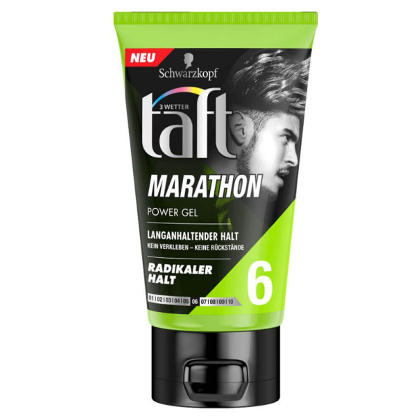 Keo vuốt tóc nam cứng Taft Schwarzkopf Marathon 6, gel vuốt tóc nam tạo kiểu, keo vuốt tóc nam giữ nếp tóc, 150ml giá rẻ