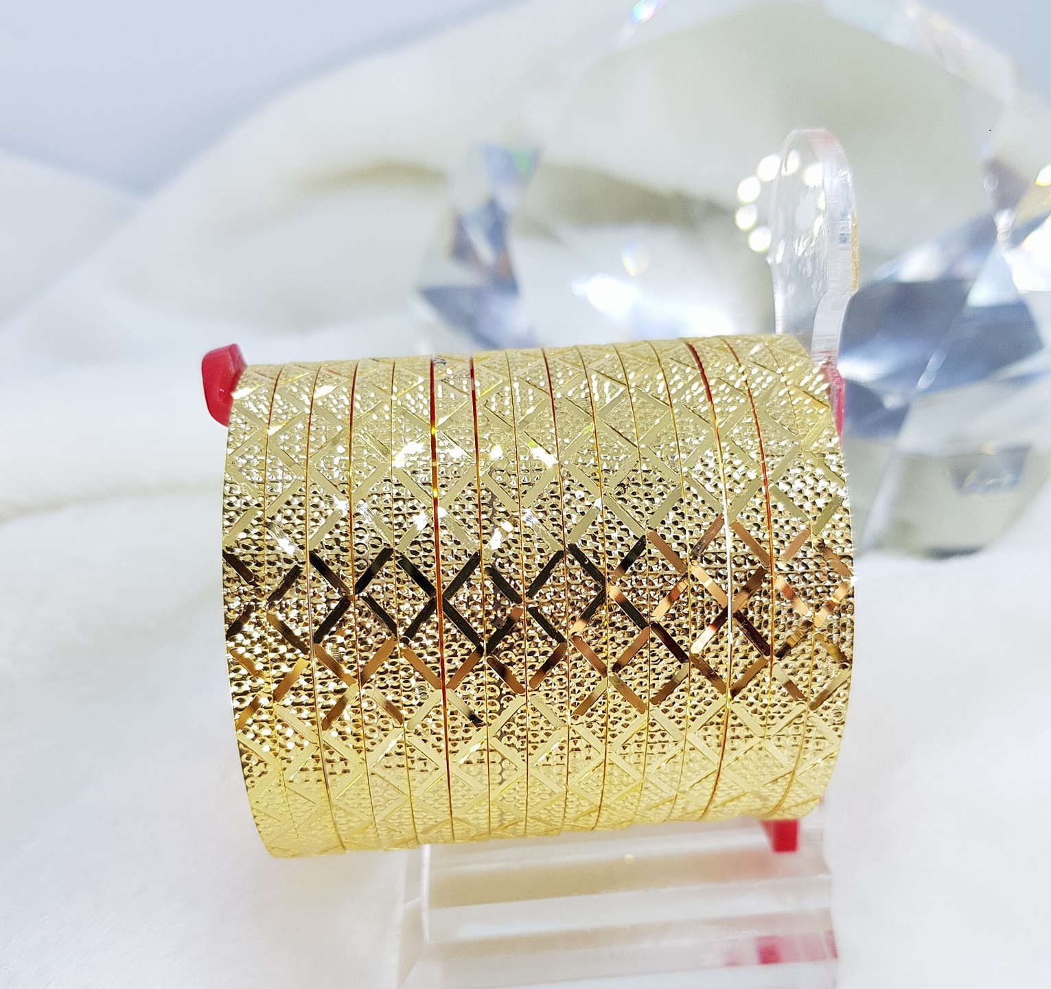 ximen vàng non 7 chiếc bản 4 li, 130R1101 mạ vàng 18K có khóa vàng thật cao cấp  (ximen03), giống vàng thật 99% ,cam kết không đen, không bay màu,vong ximen vang tay, bo ximen vang 18K