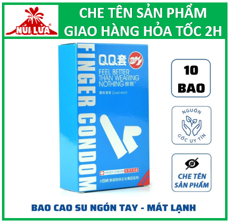 Bao cao su đeo ngón tay Bạc hà mát lạnh - Bao cao su Nữ - Hộp 10 cái