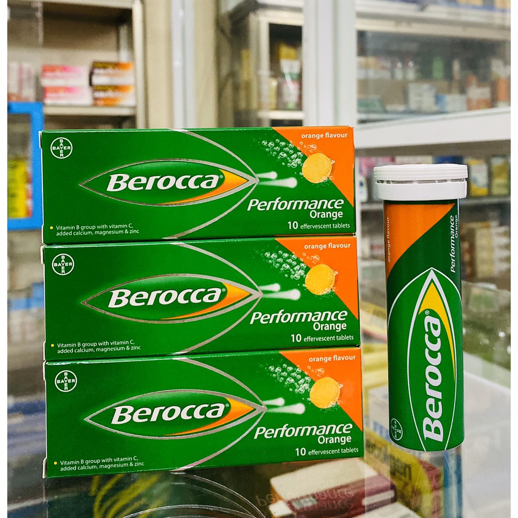 Hộp 10 viên sủi bổ sung Vitamin Berocca Performance Mango