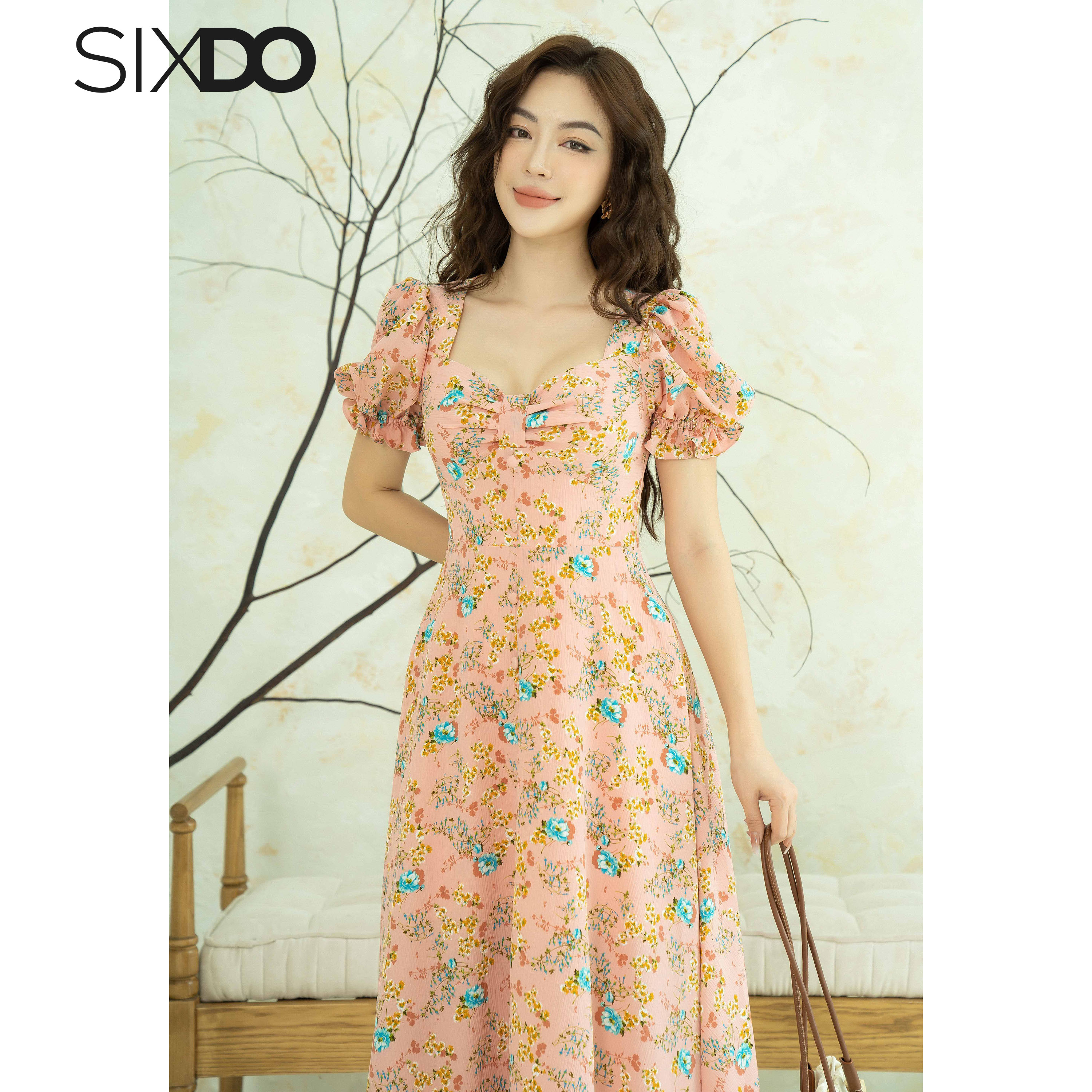 Đầm lụa hoa sixdo