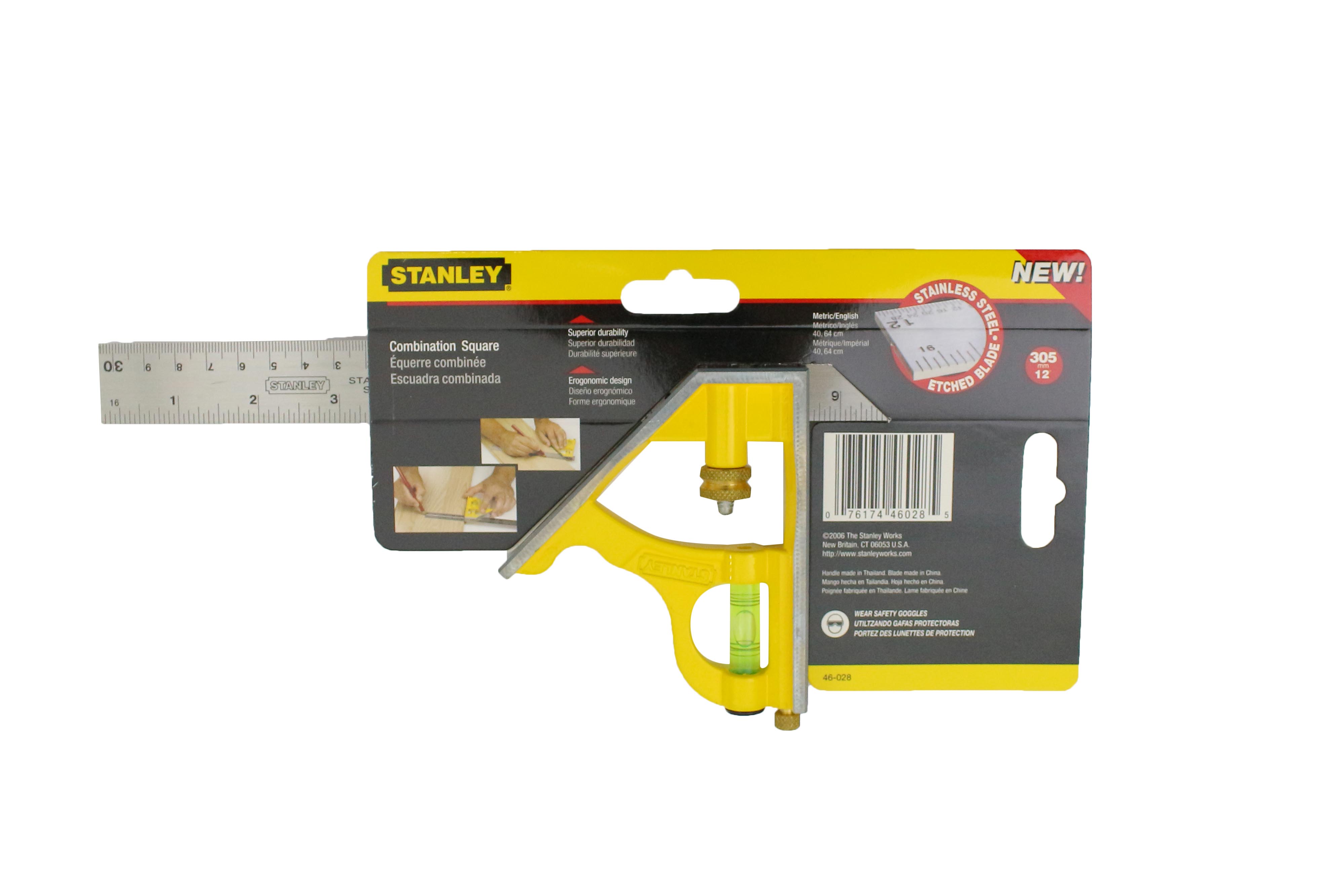 Thước eke thủy cán sắt 12 inch (300 mm) Stanley 46-028