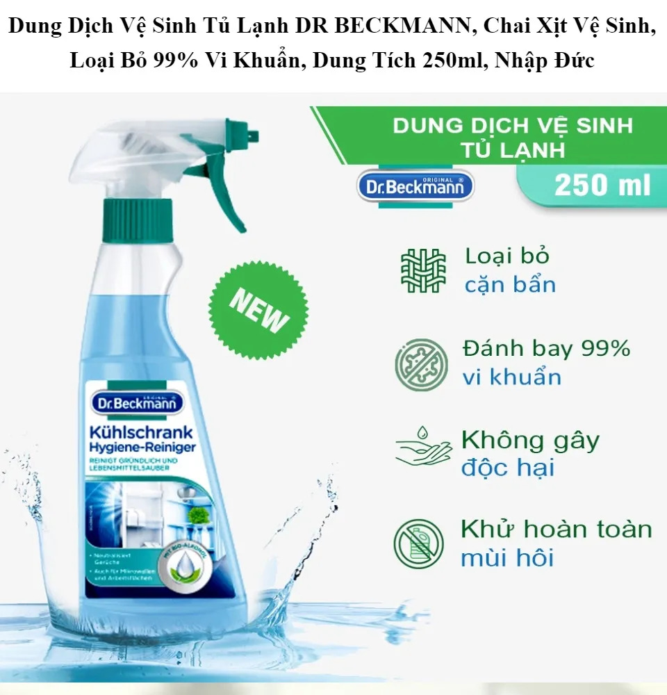 Chai xịt vệ sinh tủ lạnh,lò vi sóng, lò nướng, tủ đông Dr Beckmann 250ml