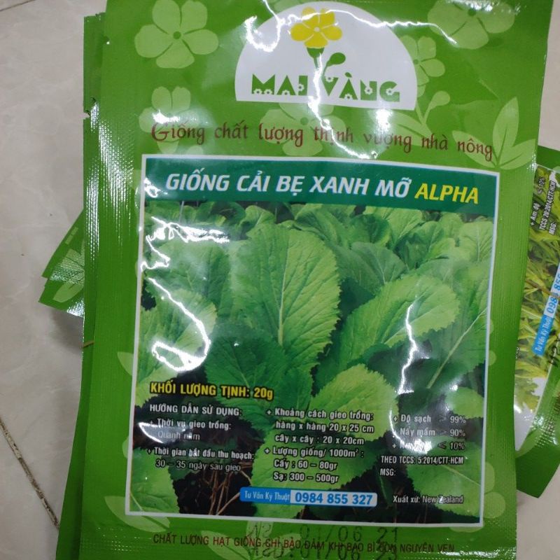 [HCM][Gói 20g] Hạt giống Cải bẹ xanh mỡ