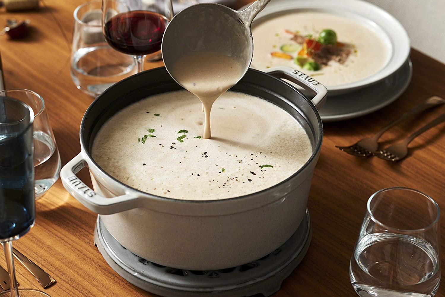 [Trả góp 0%] Nồi gang STAUB WHITE TRUFFLE 24 CM