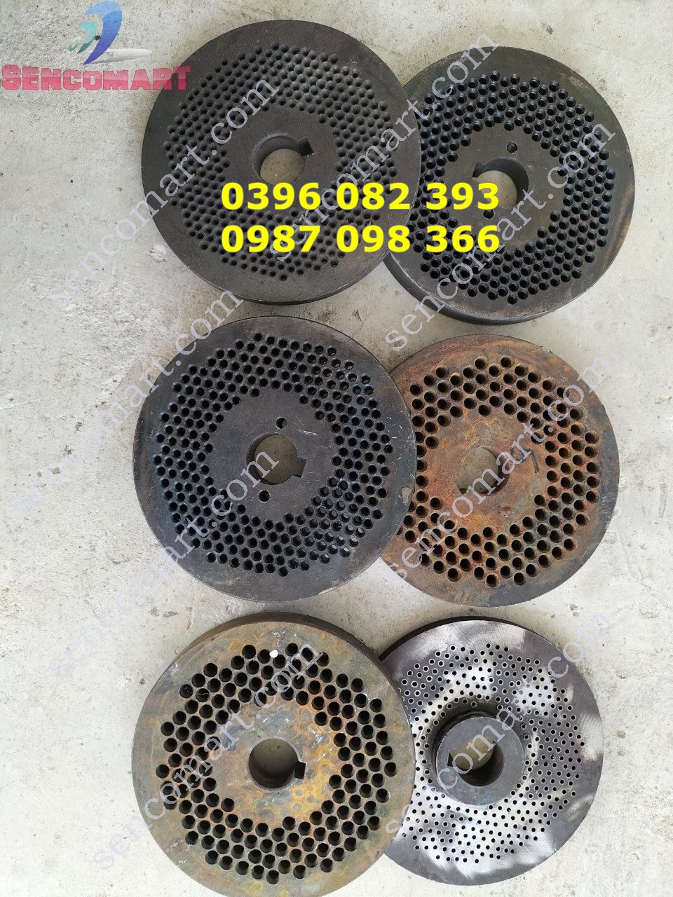 Mặt sàng máy ép cám viên S150 dây cu roa từ 1,5ly đến 6ly
