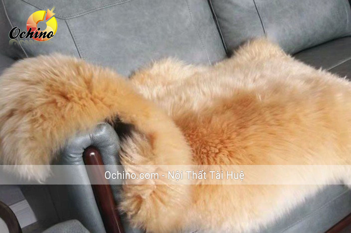 Thảm lông hồ ly hình thông trang trí sofa và phòng ngủ cao cấp