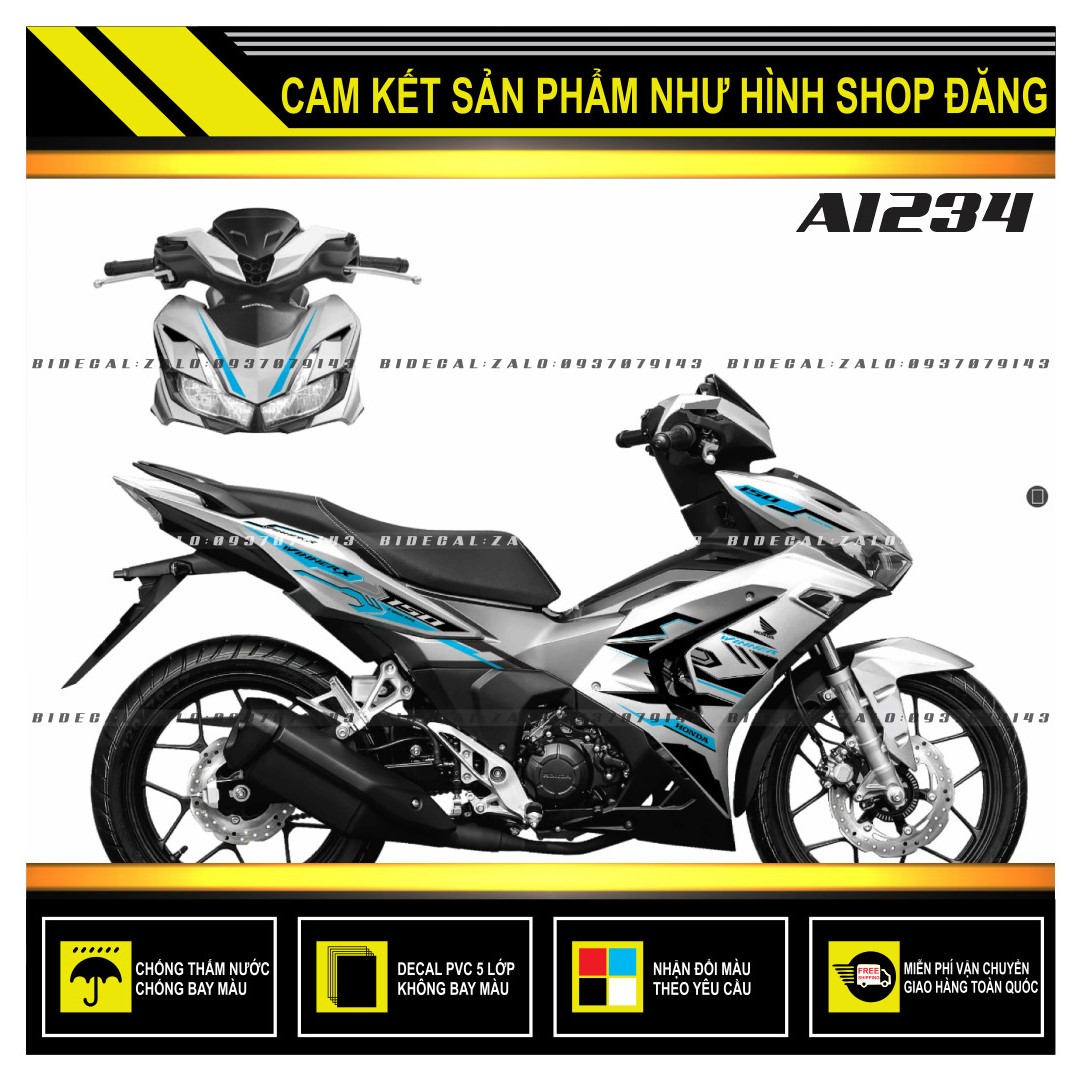 Tem rời winner x ve in decal trong dán xe trắng hoặc bạc