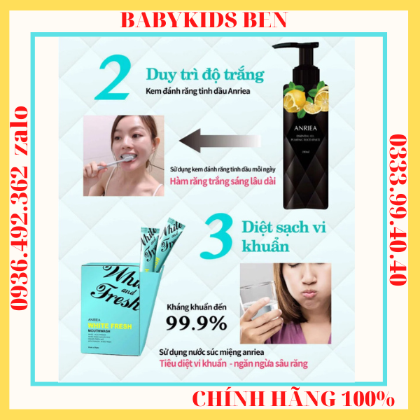 [TẶNG 1 MIẾNG] Miếng dán trắng răng Anriea ( 2 hộp 14 ngày -14 miếng)