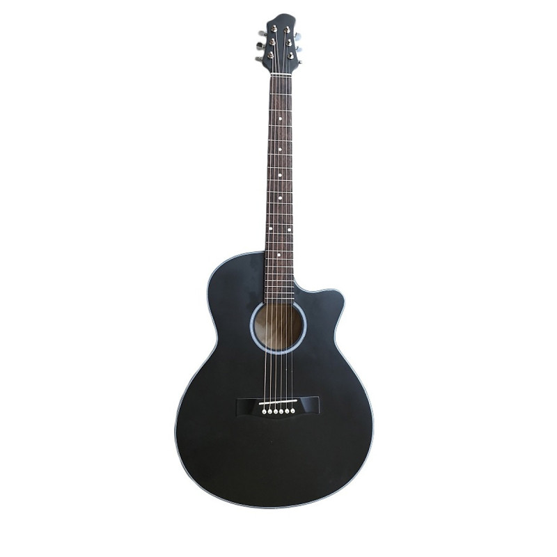 Đàn Guitar Acoustic Dáng A Size 40 Inch Màu Đen Có Ty Chỉnh Cần