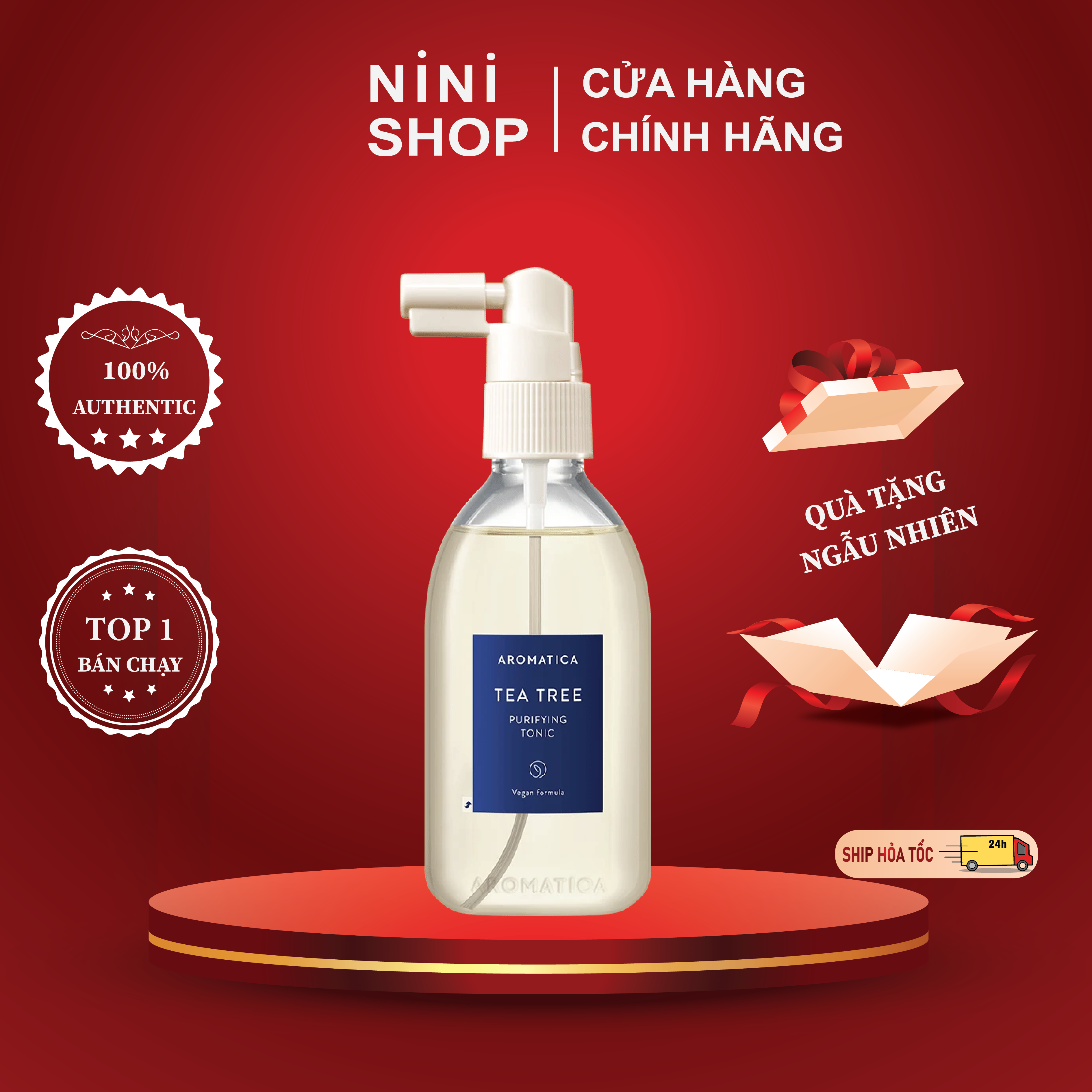 Xịt Dưỡng Tóc Kiềm Dầu Chiết Xuất Tràm Trà Aromatica Tea Tree Purifying Tonic 100ml - ninishop