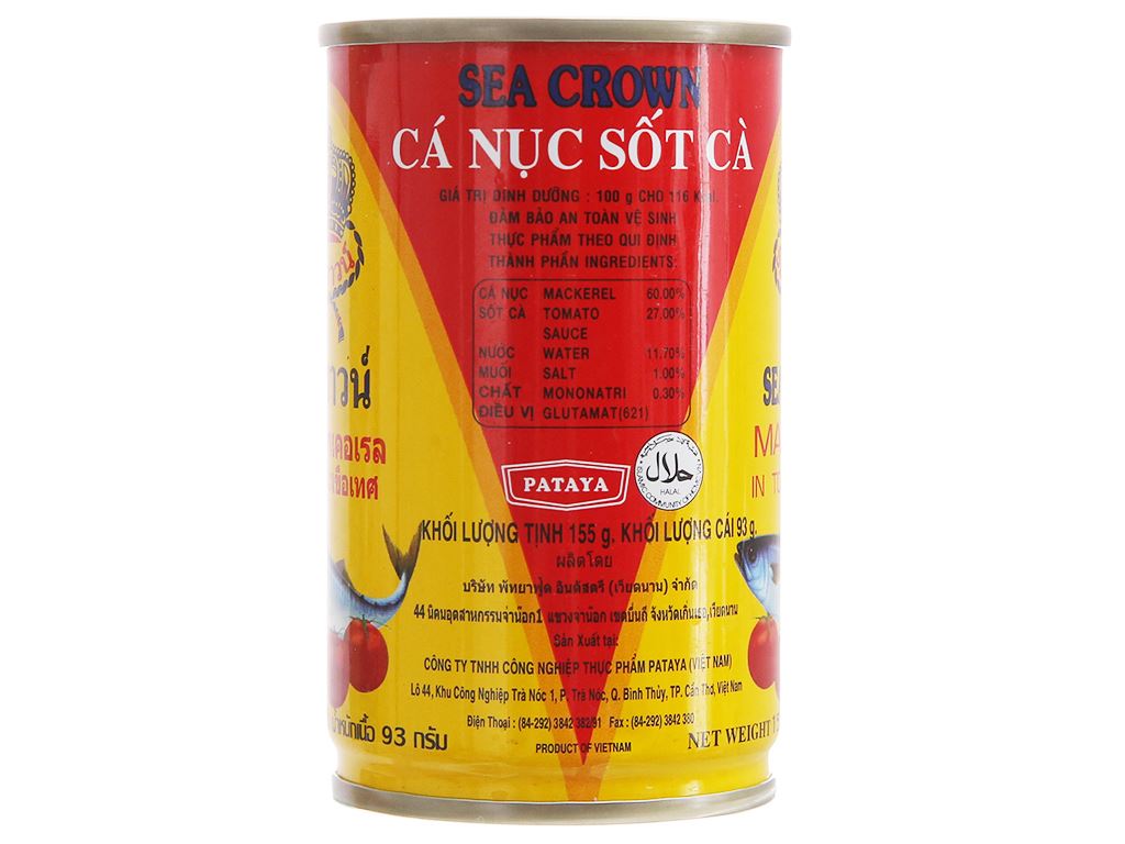 Cá nục sốt cà 3 Cô Gái/Sea Crown nắp bật lon thiếc (155g)