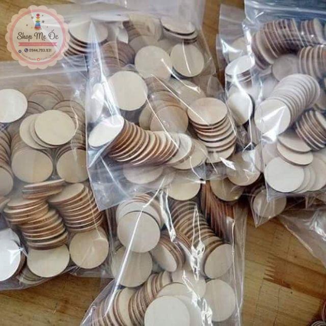 100 miếng gỗ tròn_ Size 1,2,3,4,5cm
