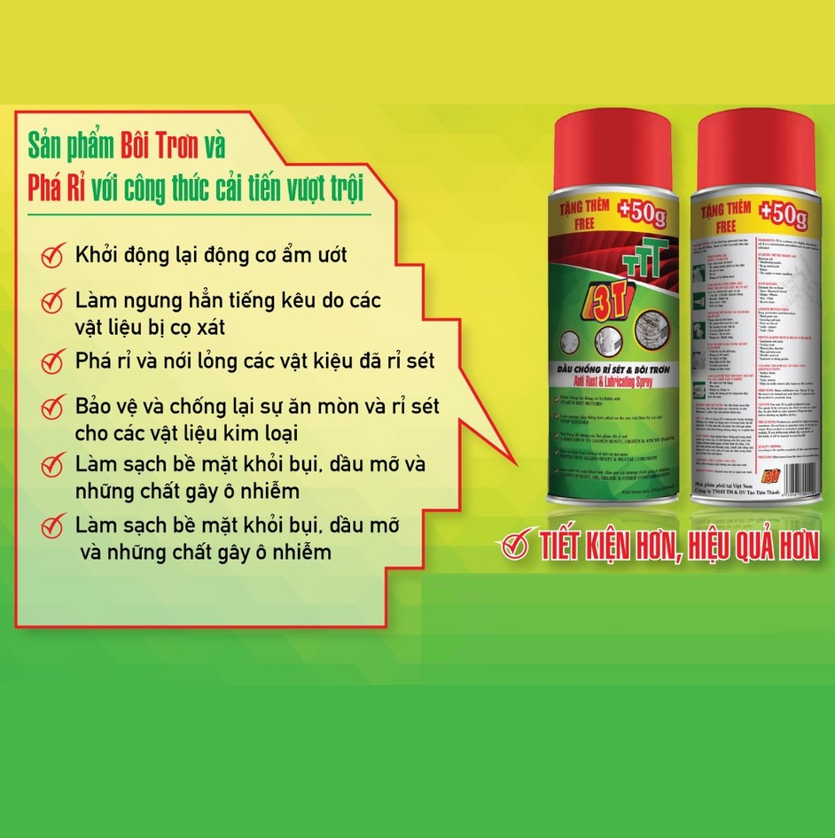 [HCM]Chai xịt chống rỉ sét, phá rỉ sét 3T 150gr