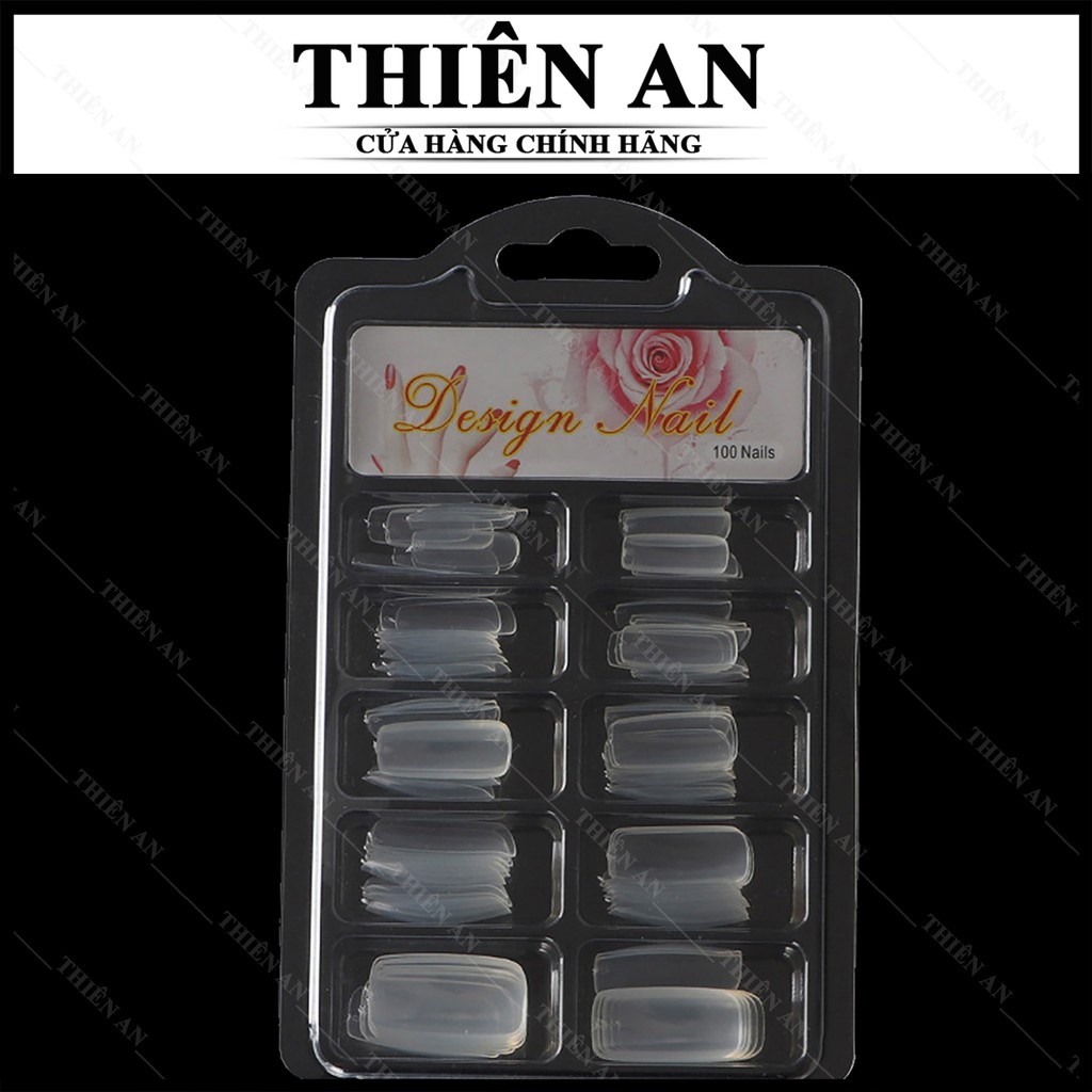 Móng úp tay nhựa dẻo chuẩn phom hộp 100 móng