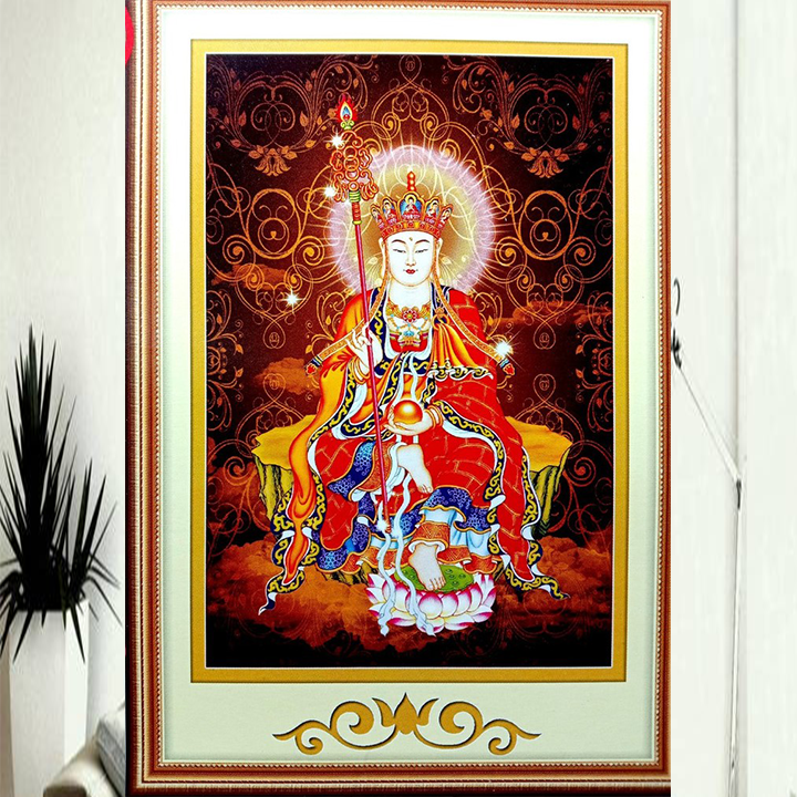 Tranh thêu chữ thập Địa Tạng Vương Bồ Tát 53522 - kích thước 51 * 72