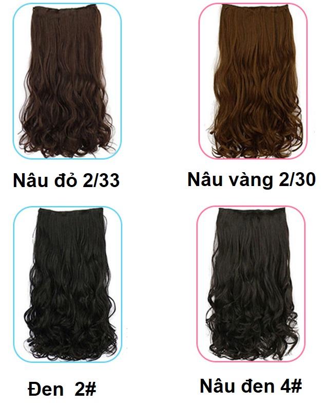 Tóc giả kẹp 5 phím 40cm, màu [nâu vàng 2/30]