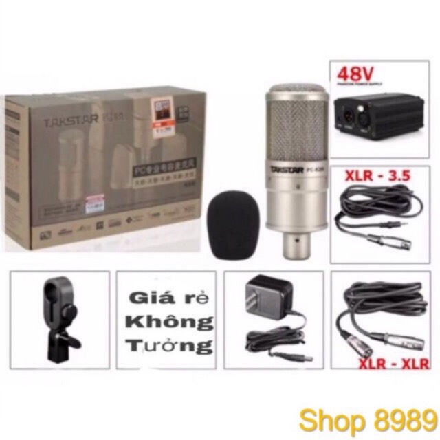 combo bộ mic takstar pc k200 và nguồn phantom 48v