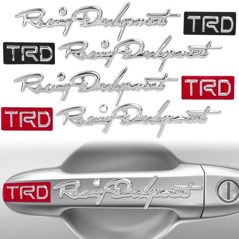 Set of 2 3D Racing Development Trd Embossed Stickers for Cars and Motorbikes