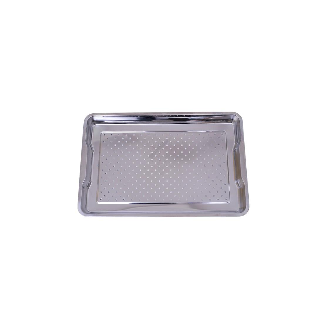 Khay cơm phẳng inox có lổ kích thước 40x60cm