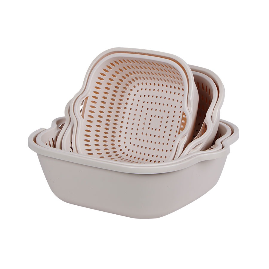 Bộ chậu rổ 2 lớp mẫu vuông việt nhật 3289