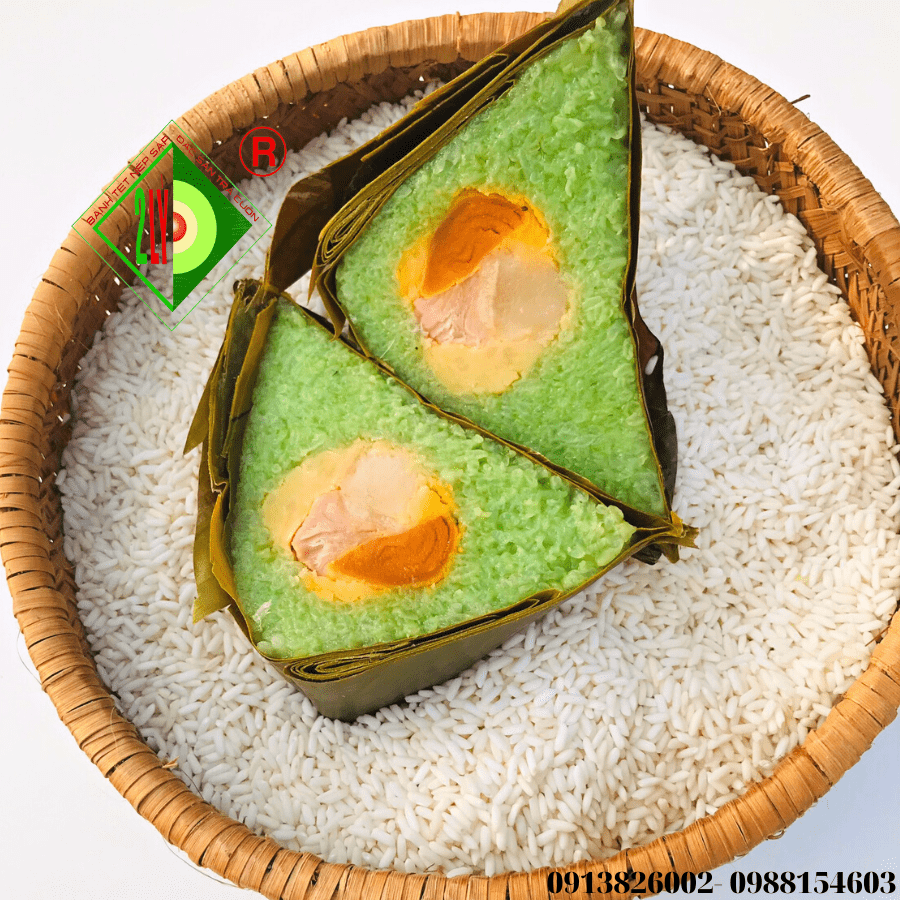Bánh ú nhân mặn [bánh tét trà cuôn hai lý tại trà vinh]