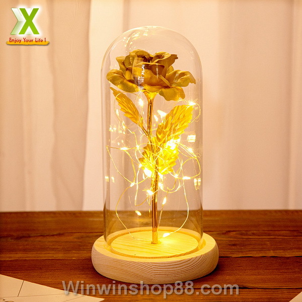 Hộp quà hoa hồng mạ vàng có đèn led - quà tặng ngày lễ tình nhân - quà tặng sinh nhật - happy birthday - quà 20/10 - quà 8/3 - quà 14/2 - quà valentine - quà noel - quà tặng tình yêu