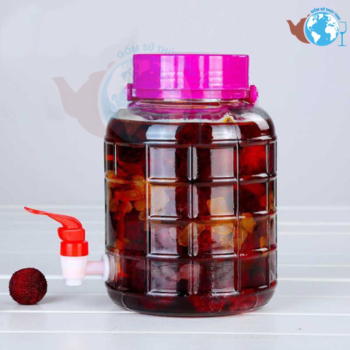 [HCM]Bình ngâm rượu thủy tinh 2 lít quai xách