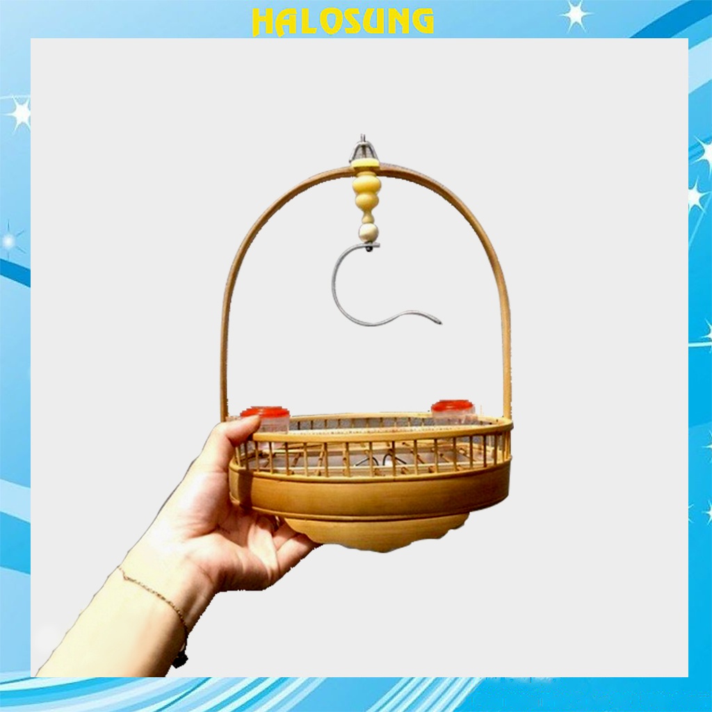 Lồng khuyên trần trúc cật hàng đẹp tặng kèm xích chân nuôi thuần chim LC104