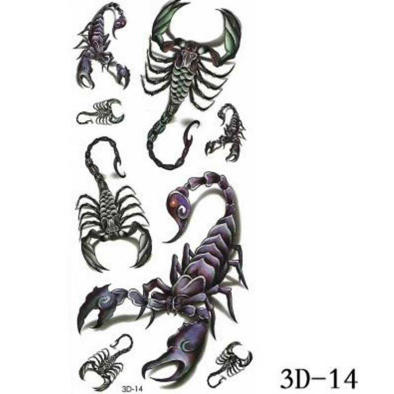 Xăm dán 3D hình bọ cạp siêu ngầu