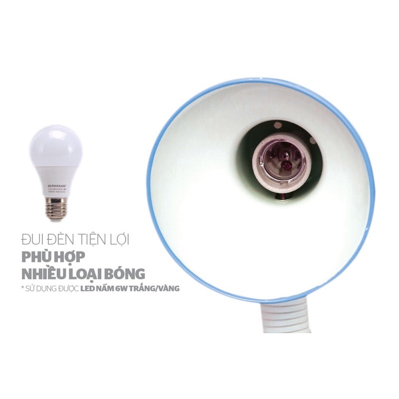 Đèn bàn học sinh SUNHOUSE SHE-15LED-A6 ( Đèn Led chống cận, hàng , bền đẹp, giá rẻ )