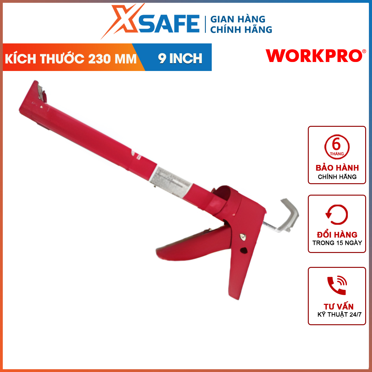 Workpro-w0224005 9 inch 230mm silicone glue gun
