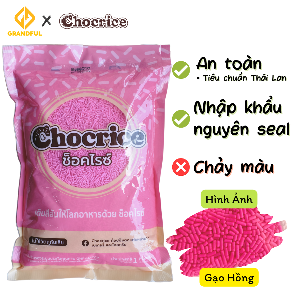 Cốm Màu CHOCRICE (Hình Gạo) 1kg Trang Trí Bánh Bakery