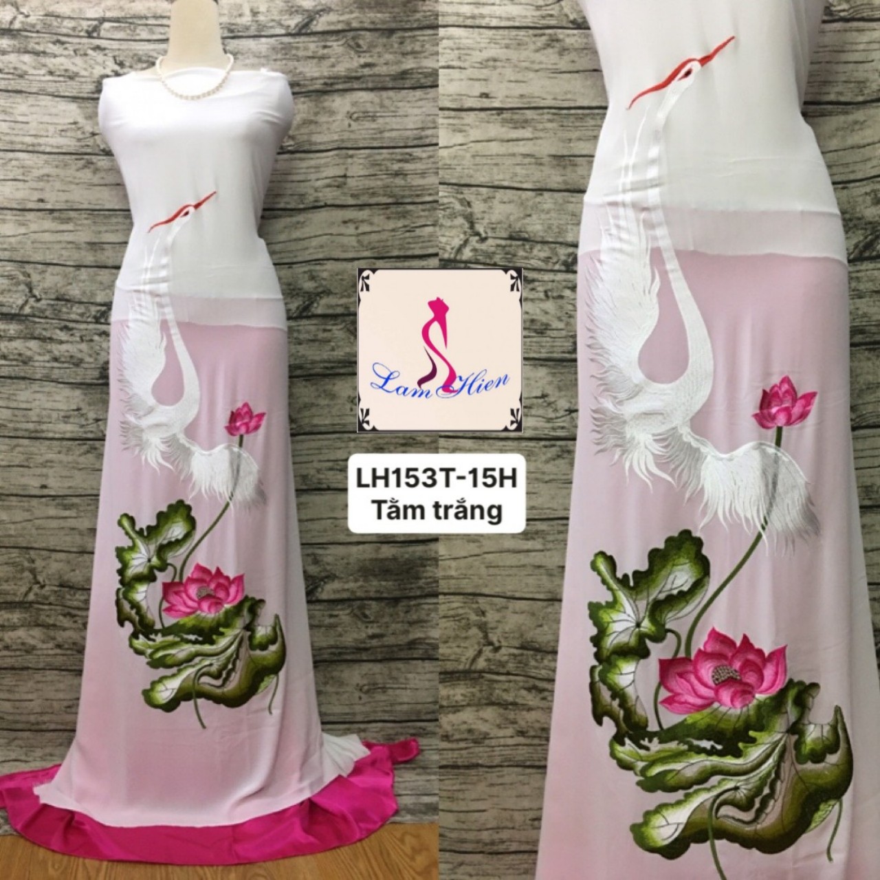 Vải áo dài thêu cao cấp LH153