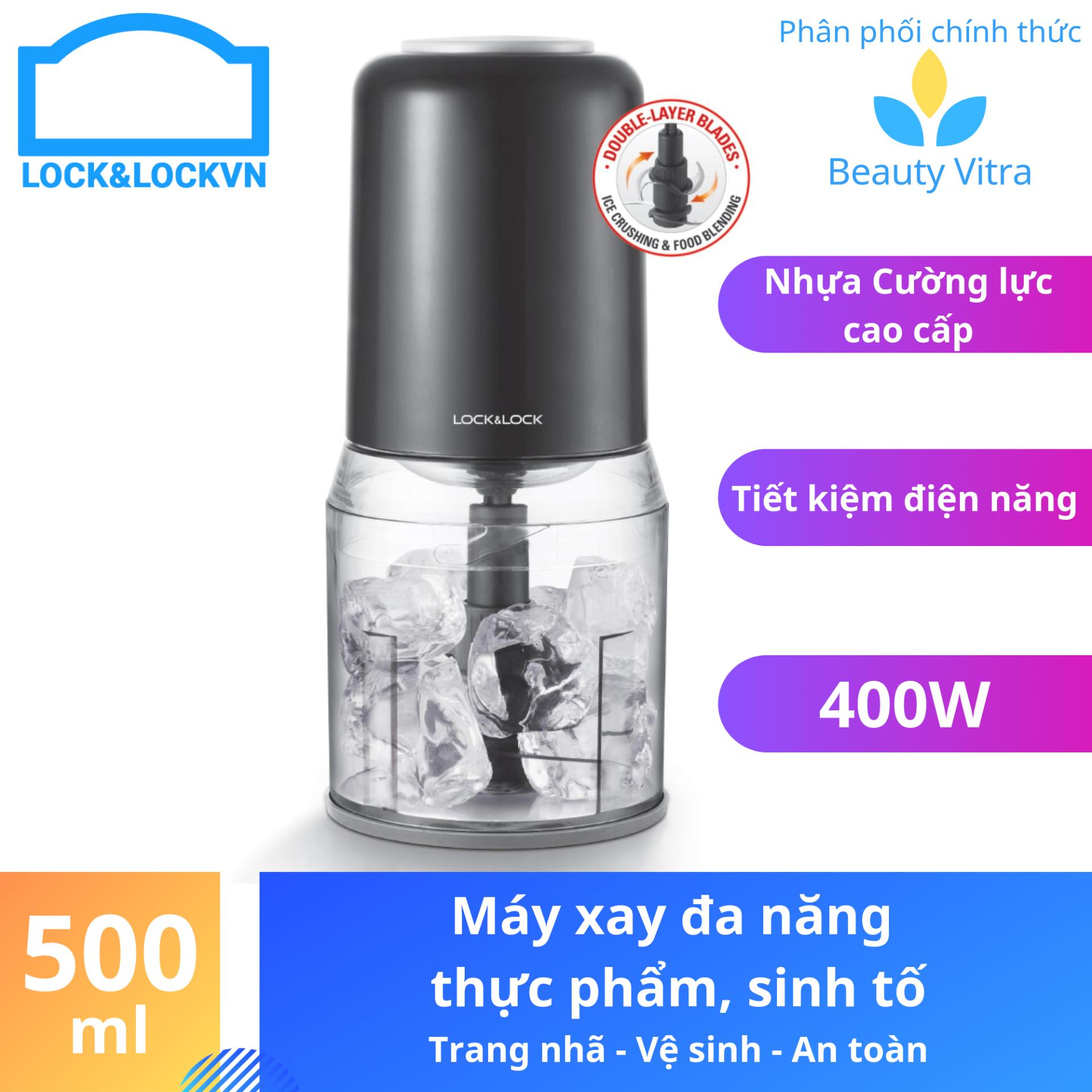 Máy xay đa năng thực phẩm, sinh tố Lock&Lock 500ml, 220V, 50Hz, 400W - EJM121BLK