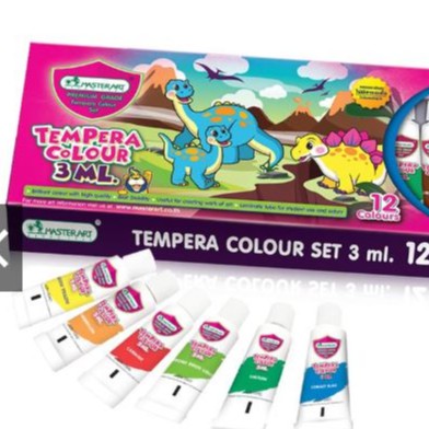 Bộ Màu nước vẽ tranh dạng tuýp Master Art Tempera 12 màu thể tích 3ml