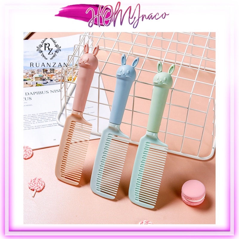 Lược chải tóc nhựa màu pastel - Lược tay cầm hình thú