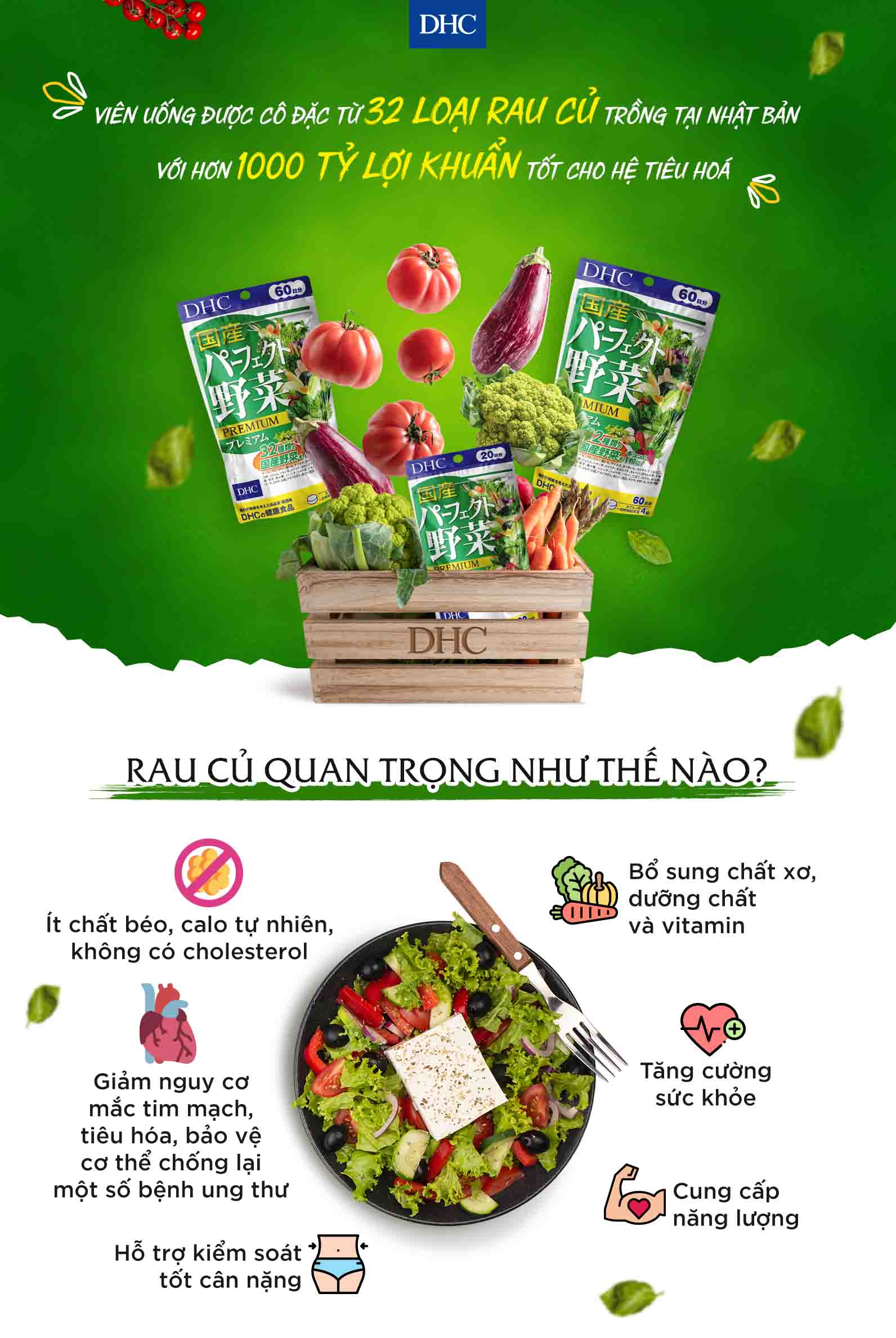 Combo Viên uống DHC Sáng hồng da 30 Ngày (Rau Củ & Adlay)