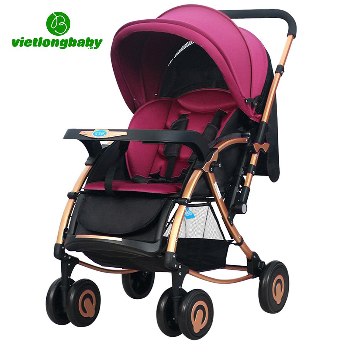 Xe đẩy bập bênh 2 chiều cho trẻ em Baobaohao C3 (Hồng tím)