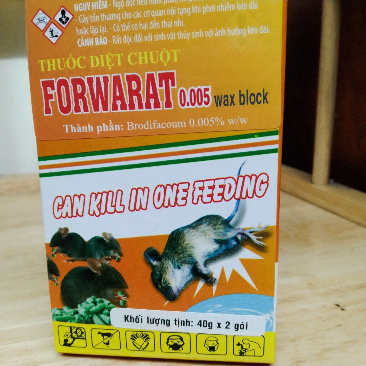 Thuốc Diệt Chuột Cực Mạnh FORWARAT Độc Cao (40gram/ 1 Gói) - Bả Chuột Cực Mạnh, Kẹo Diệt Chuột, Thuốc Diệt Chuột Dạng Viên